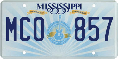 MS license plate MCO857