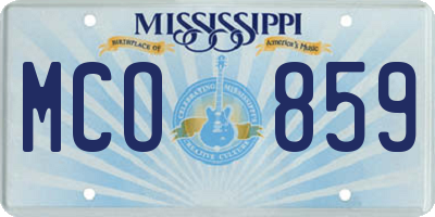 MS license plate MCO859