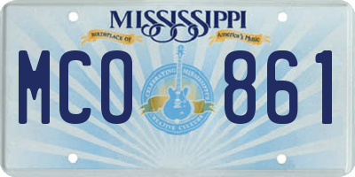 MS license plate MCO861