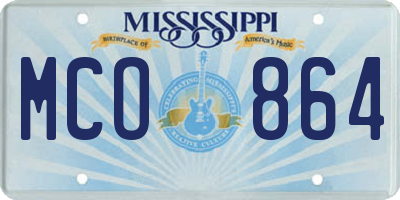 MS license plate MCO864