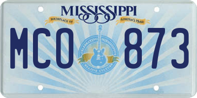 MS license plate MCO873