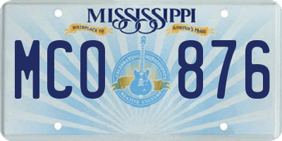 MS license plate MCO876