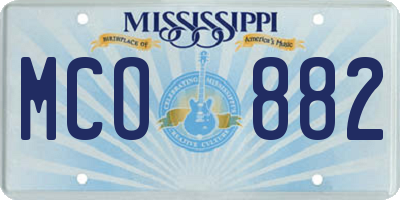 MS license plate MCO882