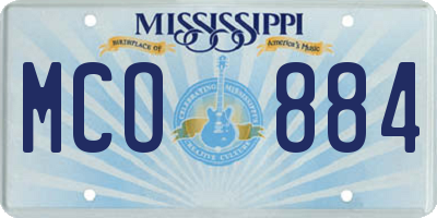 MS license plate MCO884