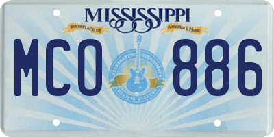 MS license plate MCO886