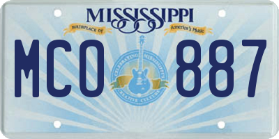 MS license plate MCO887