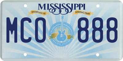 MS license plate MCO888