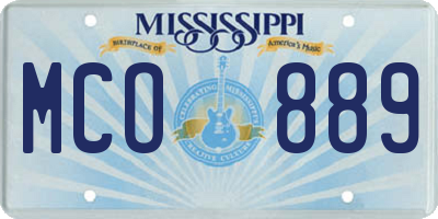 MS license plate MCO889
