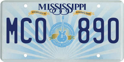 MS license plate MCO890