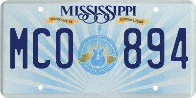 MS license plate MCO894