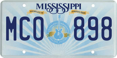 MS license plate MCO898