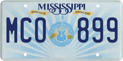 MS license plate MCO899