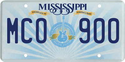 MS license plate MCO900