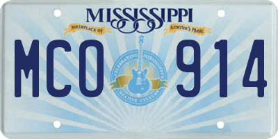 MS license plate MCO914