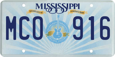 MS license plate MCO916