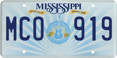 MS license plate MCO919