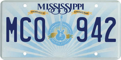 MS license plate MCO942