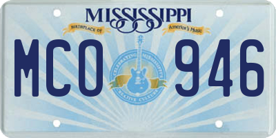 MS license plate MCO946