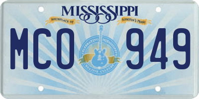 MS license plate MCO949