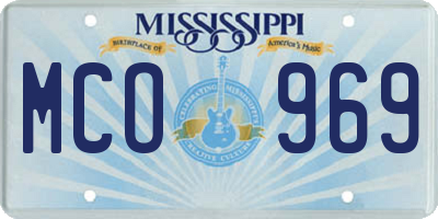 MS license plate MCO969