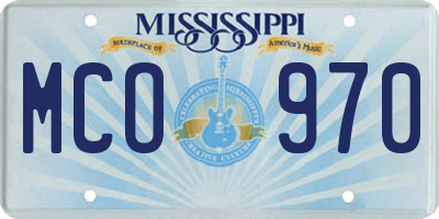 MS license plate MCO970