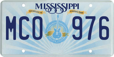 MS license plate MCO976