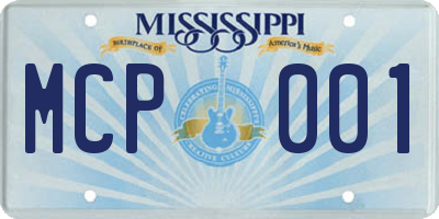 MS license plate MCP001