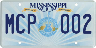 MS license plate MCP002