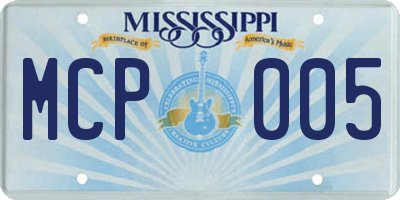 MS license plate MCP005