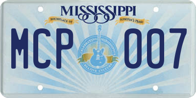 MS license plate MCP007