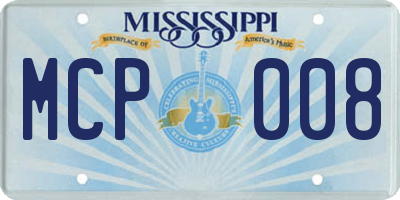 MS license plate MCP008