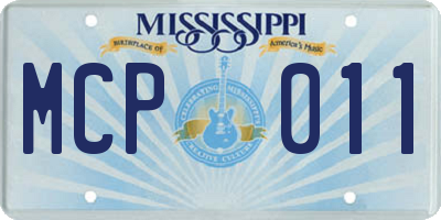 MS license plate MCP011