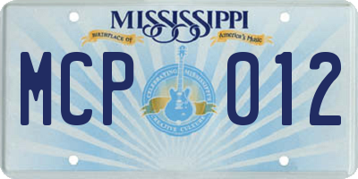 MS license plate MCP012