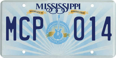 MS license plate MCP014