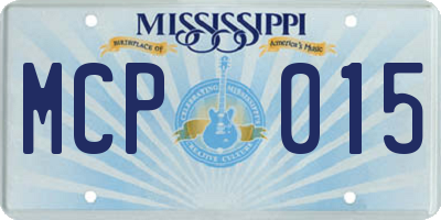 MS license plate MCP015