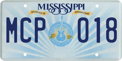 MS license plate MCP018