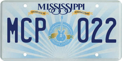MS license plate MCP022