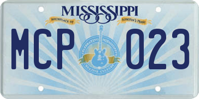 MS license plate MCP023