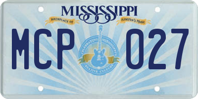 MS license plate MCP027