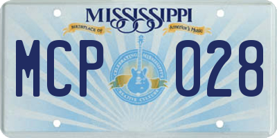 MS license plate MCP028