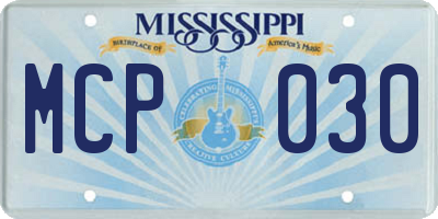 MS license plate MCP030