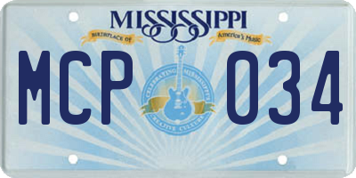MS license plate MCP034