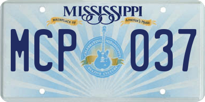 MS license plate MCP037