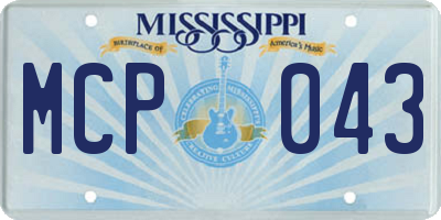 MS license plate MCP043
