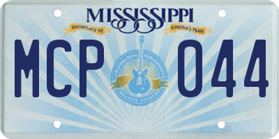 MS license plate MCP044