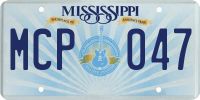 MS license plate MCP047