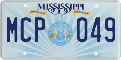 MS license plate MCP049