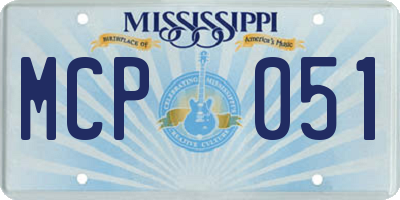 MS license plate MCP051