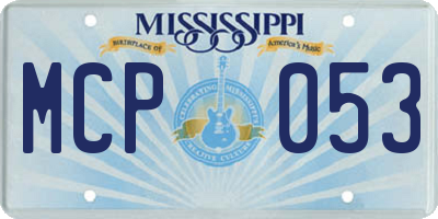MS license plate MCP053