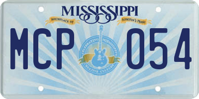 MS license plate MCP054